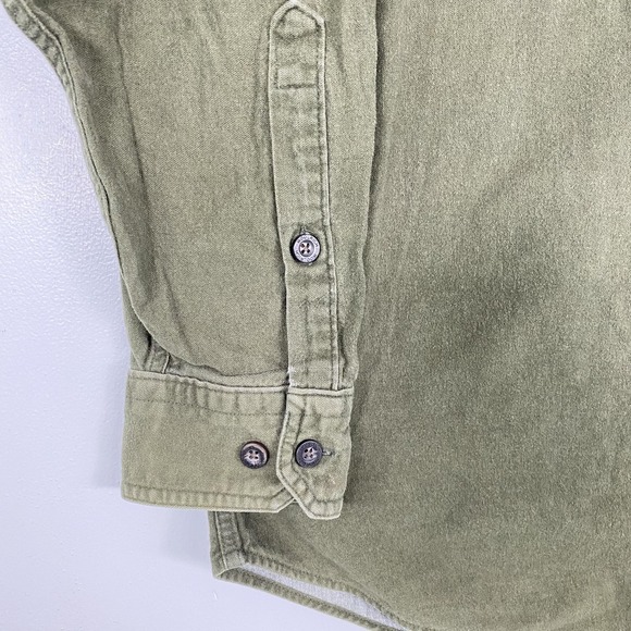 Woolrich Shirt Mens XL Green Deer Print Flannel Button Front Outdoor Hunting - Picture 2 of 12